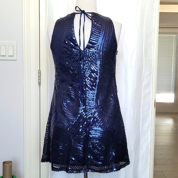 Lily Star Blue Sequin Tank Dress - Picture 4 of 5